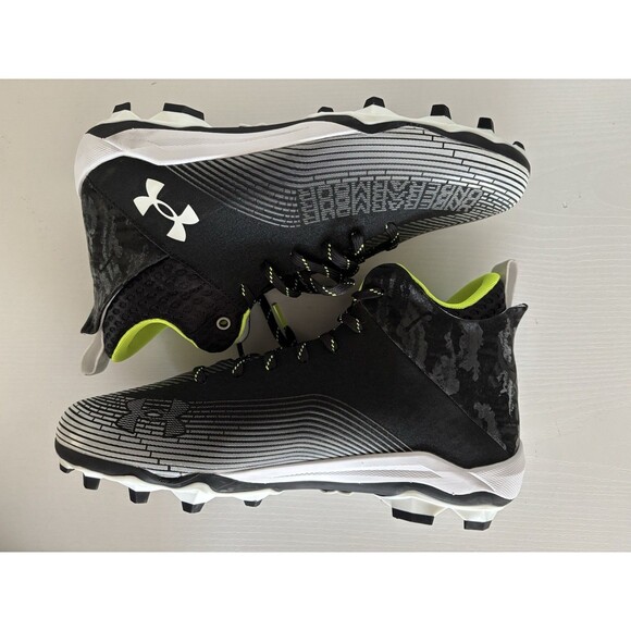 Under Armour Hammer MC 2.0 Football Cleat Black White Lace-Up Football Cleats 12 - Picture 4 of 9